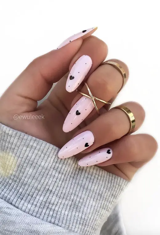 Valentine's Day Nails Pink Ideas