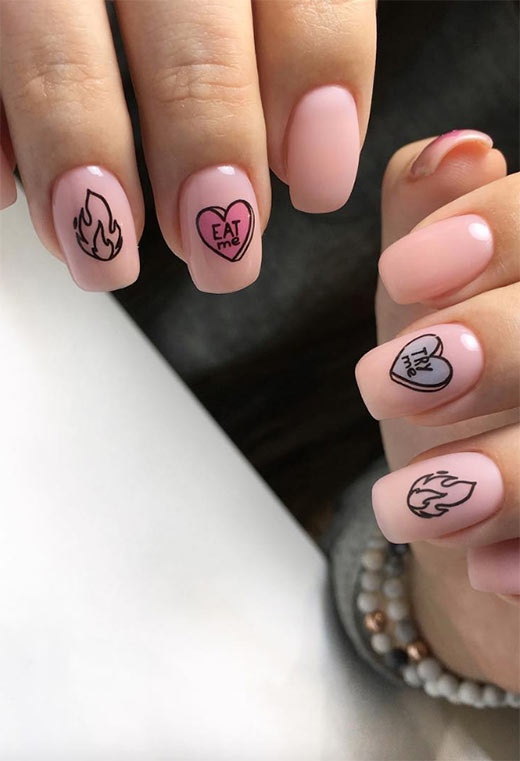 Valentine's day Nails Pink Ideas