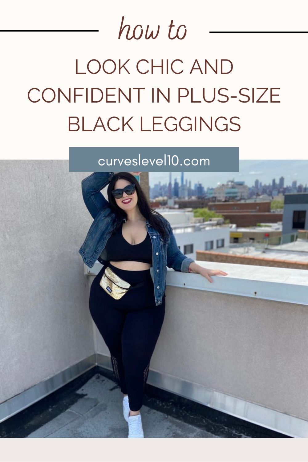 Plus-size black legging outfit